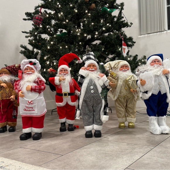 Blue Silver Santa Claus 16 Inch Elegant Christmas Decor Figurine - Picture 3 of 3